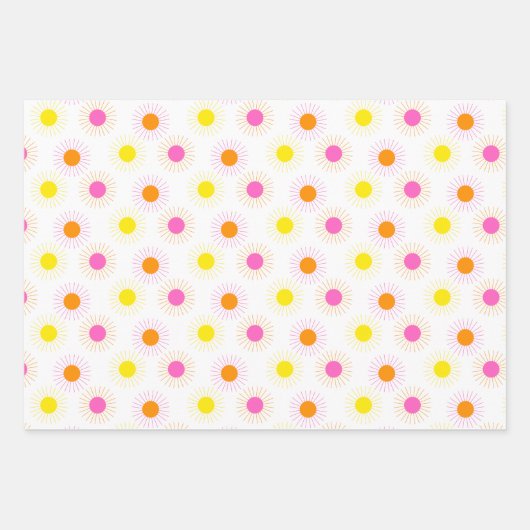 Helderneonzonneschijnstrips en -Stippen Inpakpapier Vel (Voorkant)