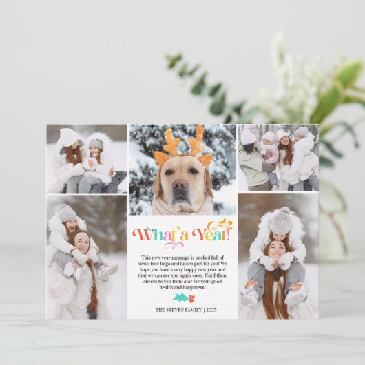 Heldernieuw jaar in review 5, foto-inkollage raste feestdagenkaart (Staand voorkant)