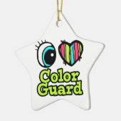 Helderooghart I-liefdeskleurenbeveiliging Keramisch Ornament (Links)