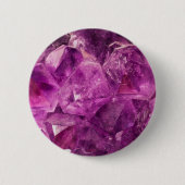 HelderPaarse Amethyst-kristalcluster Ronde Button 5,7 Cm (Voorkant)
