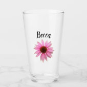 Helderpaarse Echinacea Gepersonaliseerd Glas (Voorkant)