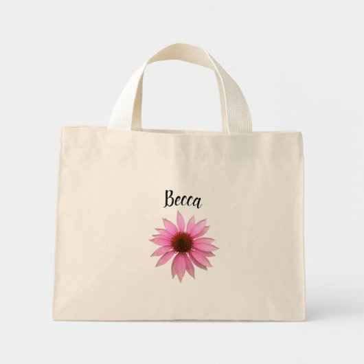 Helderpaarse Echinacea Persoonlijk Mini Tote Bag (Voorkant)
