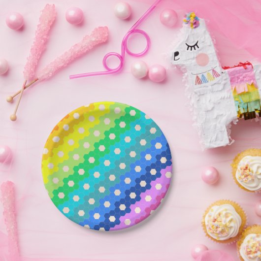 Helderradionavigatie Geometrische hexagon ventilat Papieren Bordje (Feest)