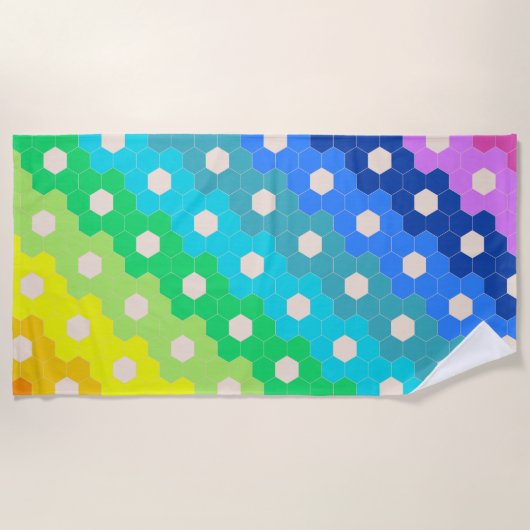 Helderradionavigatie Geometrische hexagon ventilat Strandlaken (Voorkant)