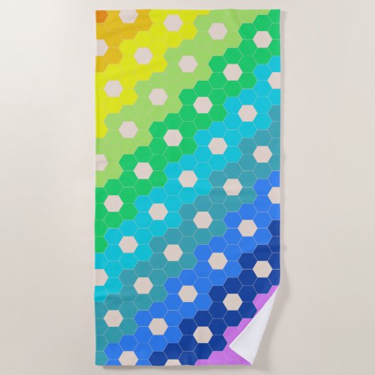 Helderradionavigatie Geometrische hexagon ventilat Strandlaken (Voorkant)