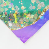 Helderregenboog en goudfaux Glitter Agate Monogram Fleece Deken (Hoek)
