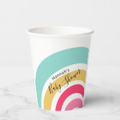 HelderregenboogBaby shower met naam Papieren Bekers (Achterkant)