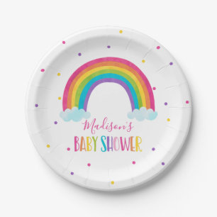 HelderregenboogBaby shower Papieren Bordje