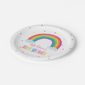 HelderregenboogBaby shower Papieren Bordje (Gekanteld)