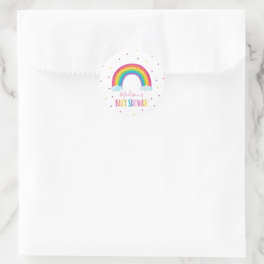 HelderregenboogBaby shower Ronde Sticker (Tas)