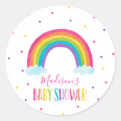 HelderregenboogBaby shower Ronde Sticker (Voorkant)
