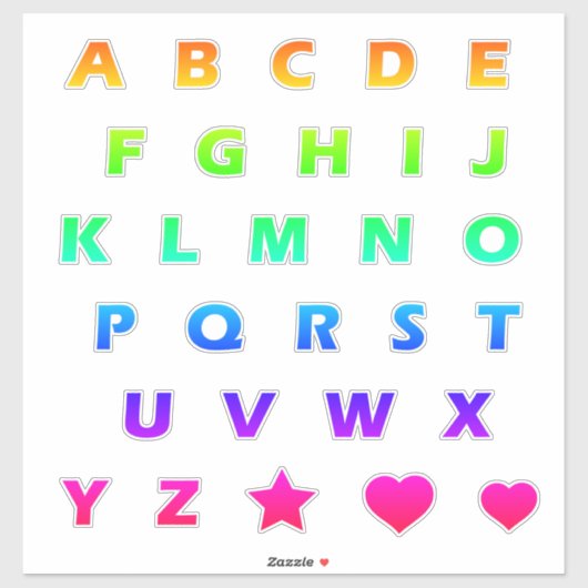 Helderregenboogbrieven Monogram Sticker Pack (Vel)