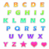 Helderregenboogbrieven Monogram Sticker Pack (Voorkant)