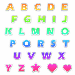 Helderregenboogbrieven Monogram Sticker Pack