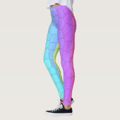 Helderregenbooggeometrische Leggings (Links)