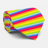 Helderregenbooggestreepte kleurig stropdas met bes (Opgerold)