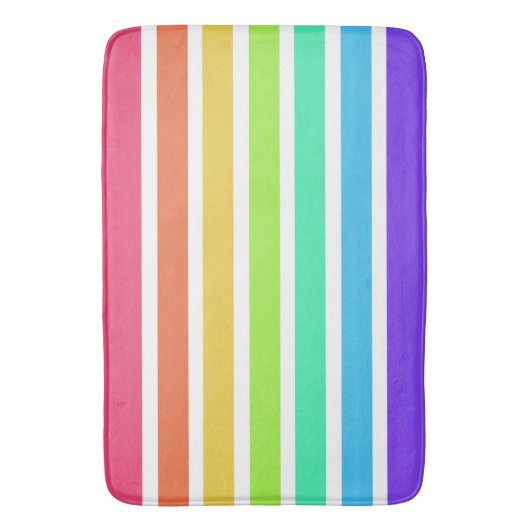 Helderregenboogstrepen Badmat (Voorkant Verticaal)