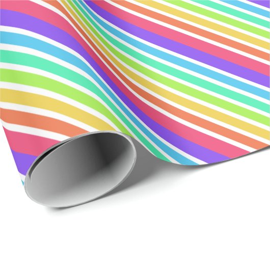 Helderregenboogstrepen Cadeaupapier (Rol Hoek)