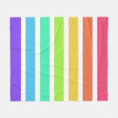Helderregenboogstrepen Fleece Deken (Voorkant (Horizontaal))