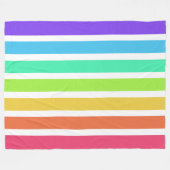 Helderregenboogstrepen Fleece Deken (Voorkant (Horizontaal))