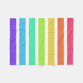 Helderregenboogstrepen Fleece Deken (Voorkant (Horizontaal))