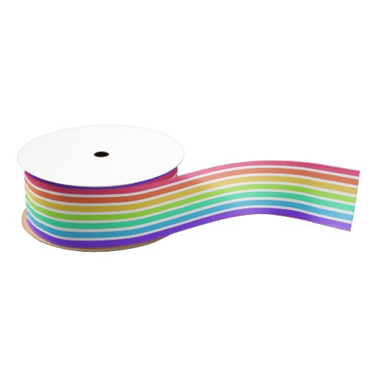 Helderregenboogstrepen Grosgrain Lint (Spoel)