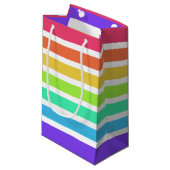 Helderregenboogstrepen Klein Cadeauzakje (Voorkant Gekanteld)