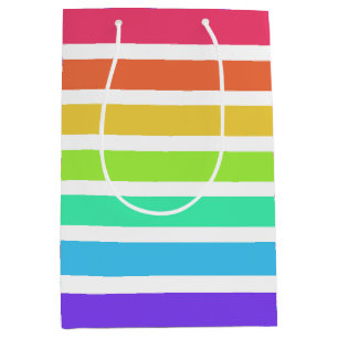 Helderregenboogstrepen Medium Cadeauzakje