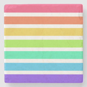 Helderregenboogstrepen Stenen Onderzetter