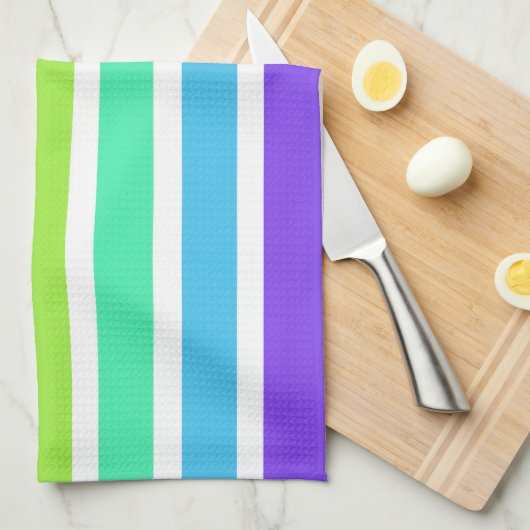 Helderregenboogstrepen Theedoek (Quarter Fold)