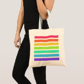 Helderregenboogstrepen Tote Bag (Voorkant (product))