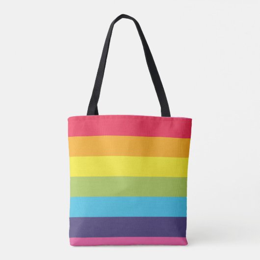 Helderregenboogstripe Initiaal Naam Tas (Achterkant)