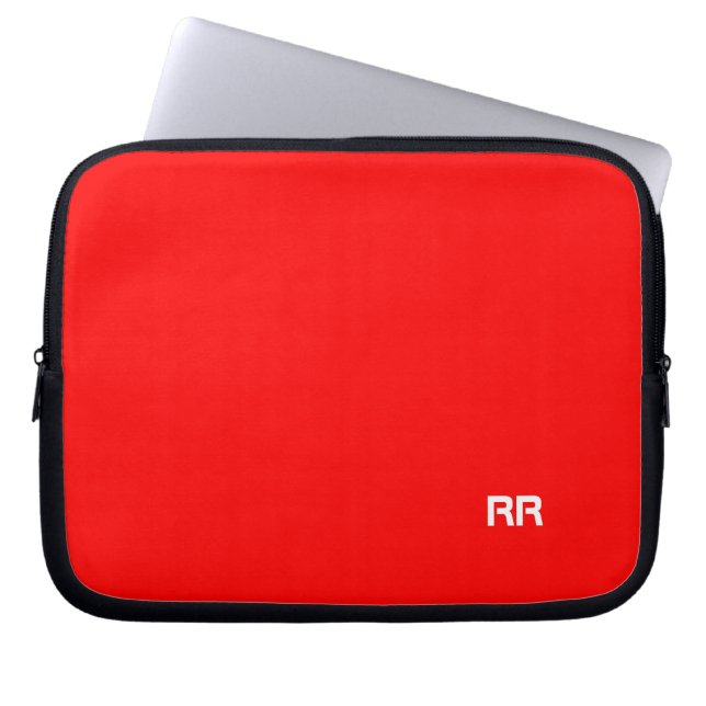 Helderrode, aangepaste laptoptas laptop sleeve (Voorkant)