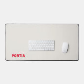 Helderrode aangepaste naam effen grijs bureaumat (Keyboard & Muis)