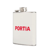 Helderrode aangepaste naam effen grijs heupfles (Links)