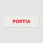 Helderrode aangepaste naam effen grijs naamplaatje (Voorkant)