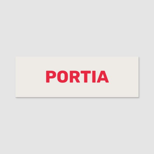 Helderrode aangepaste naam effen grijs naamplaatje (Voorkant)