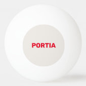 Helderrode aangepaste naam effen grijs pingpongbal (Voorkant)