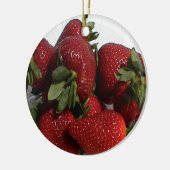 Helderrode aardbei keramisch ornament (Links)