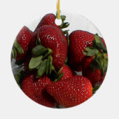 Helderrode aardbei keramisch ornament (Achterkant)