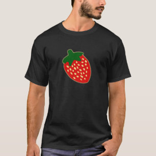 Helderrode aardbeienillustratie t-shirt