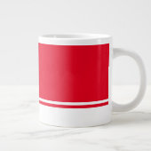 Helderrode achtergrond Witte onderrand strepen Grote Koffiekop (Rechts)