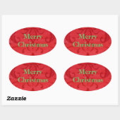 Helderrode Damask Stickers voor kerst (Vel)