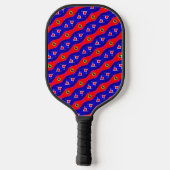 Helderrode en blauwe digitale kunst Diamond Trelli Pickleball Paddle (Achterkant)