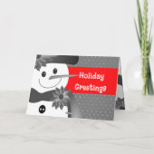 Helderrode en grijze kerstkaart feestdagen kaart (Achterkant)