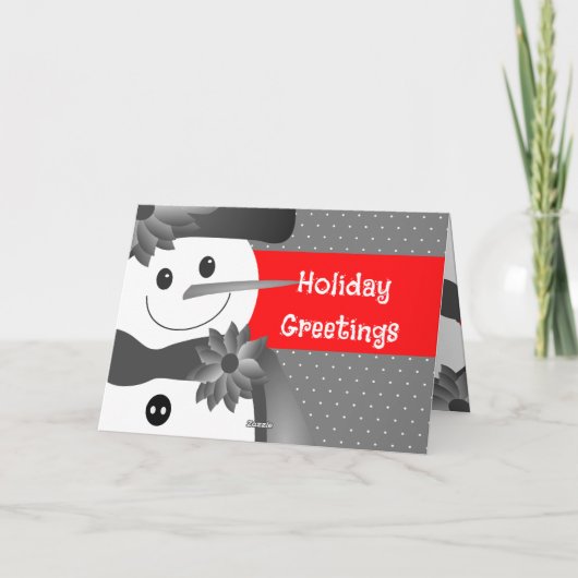 Helderrode en grijze kerstkaart feestdagen kaart (Achterkant)