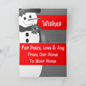 Helderrode en grijze kerstkaart feestdagen kaart (Binnen)