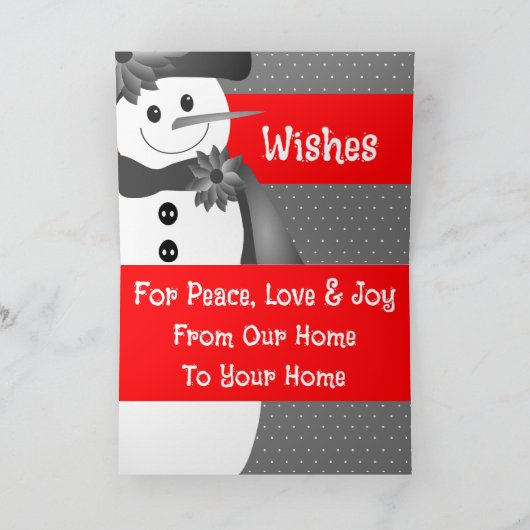 Helderrode en grijze kerstkaart feestdagen kaart (Binnen)