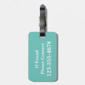 Helderrode en witte poka dot met Blauwgroen monogr Bagagelabel (Achterkant verticaal)