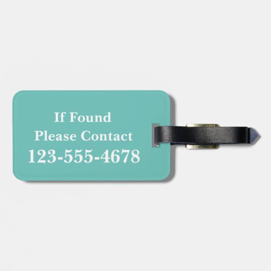 Helderrode en witte poka dot met Blauwgroen monogr Bagagelabel (Achterkant horizontaal)